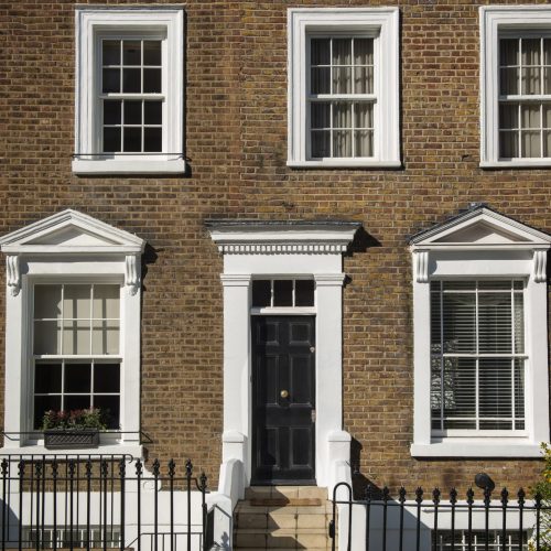 front-view-front-door-with-brown-wall